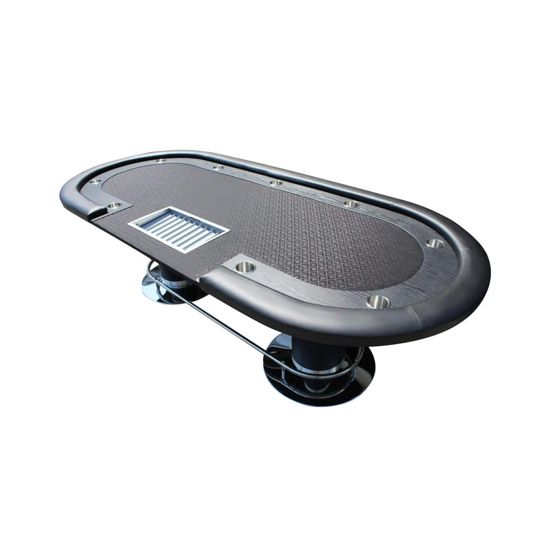 Premium 96-Inch Oval Poker Table With Racetrack And Chips Tray (SAK66823) by SAKSBY WHOLESALE