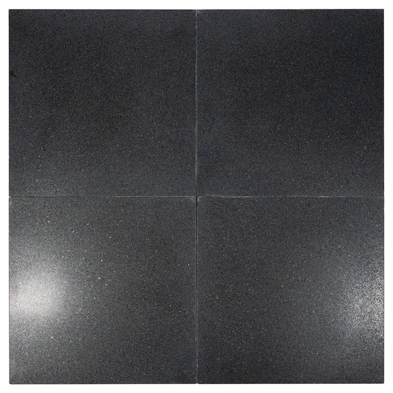 Premium Absolute Black Honed Granite Tiles 12x12 Granite Honed 12x12 Tiles — 2