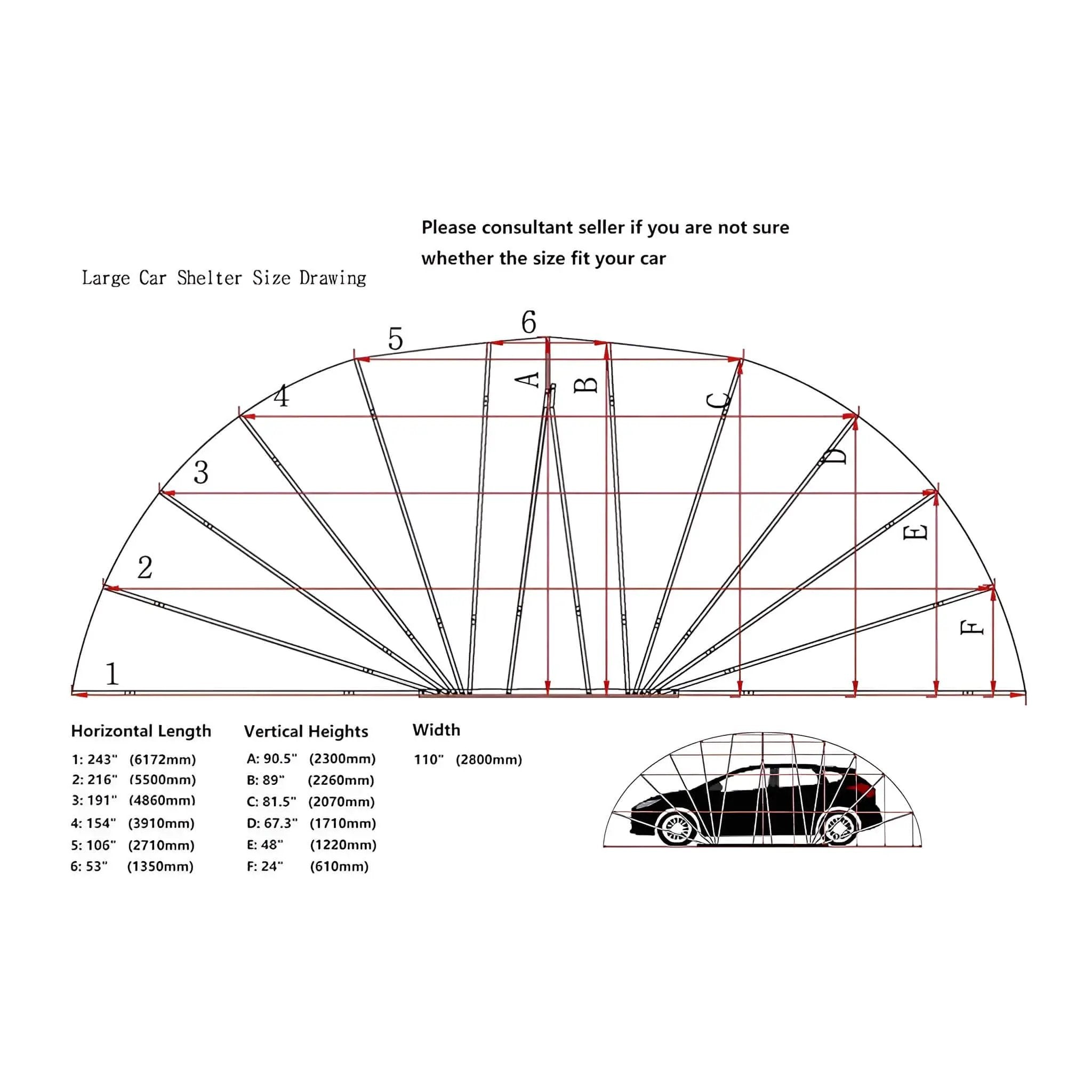 [09X20FT] Alora Premium All-Weather Retractable Steel Frame Carport Canopy For Cars & SUVs (SAK41385) by SAKSBY WHOLESALE