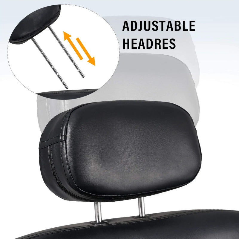 Premium Black PU Leather Reclining Barber Chair With Hydraulic Pump (SAK53892) by SAKSBY WHOLESALE