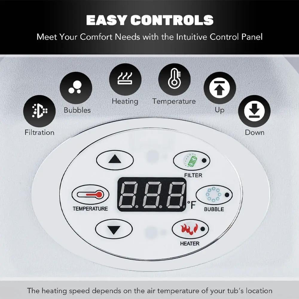 Premium 7FT Blow Up 6-Person Sauna Pool Hot Tub With 130 Jets (SAK63510) by SAKSBY WHOLESALE