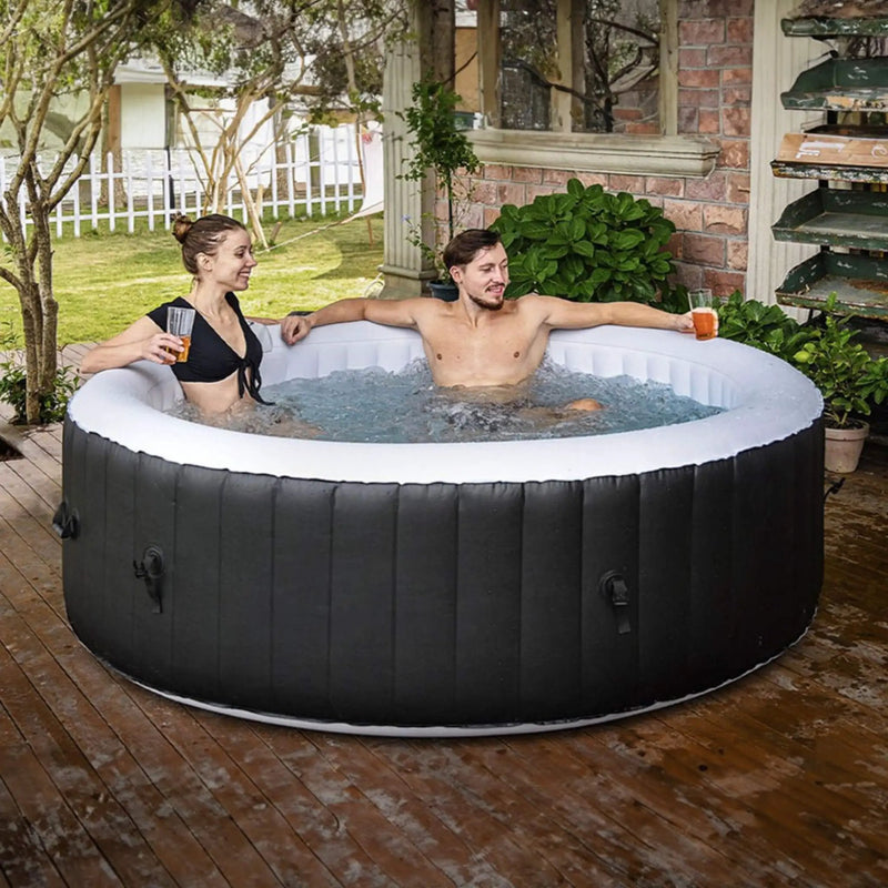 Premium 7FT Blow Up 6-Person Sauna Pool Hot Tub With 130 Jets (SAK63510) by SAKSBY WHOLESALE