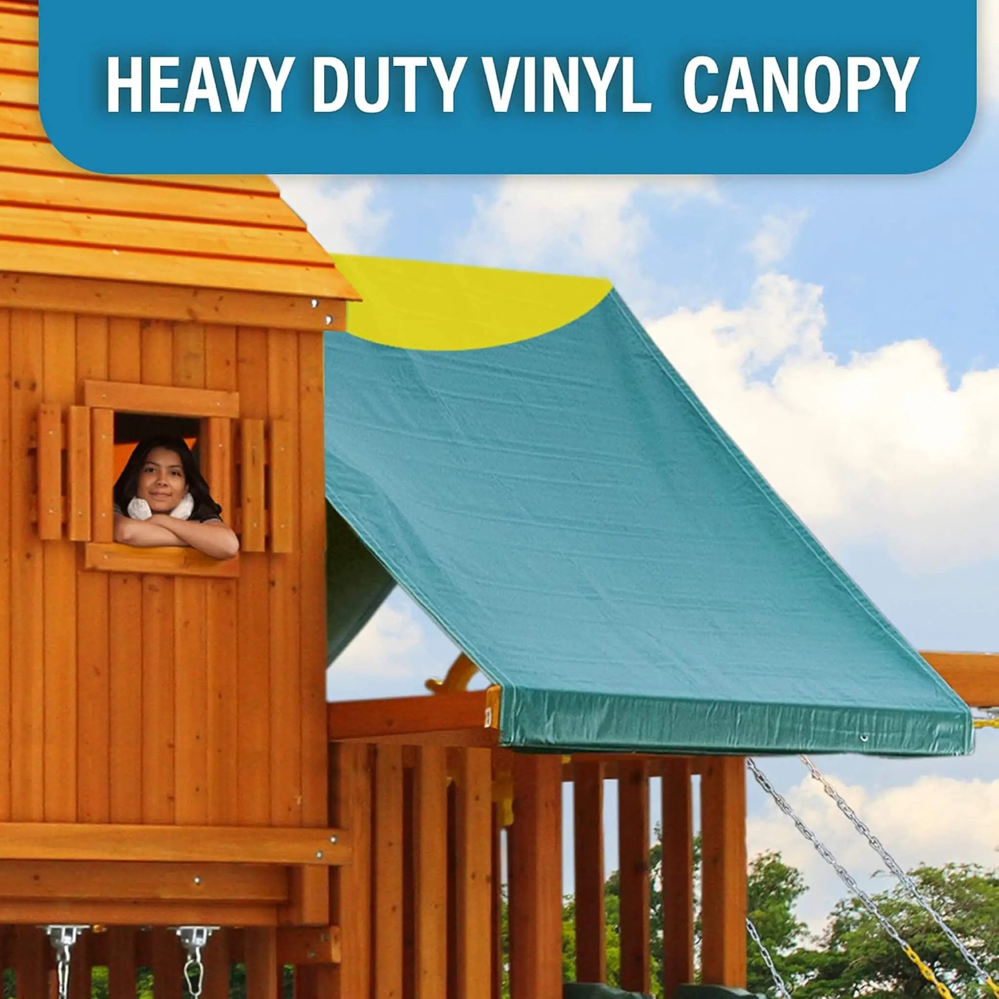 Premium Cedar Wood Tree House Swing Set With Clubhouse, Wave Slide And Scoop Slide (SAK30746) by SAKSBY WHOLESALE
