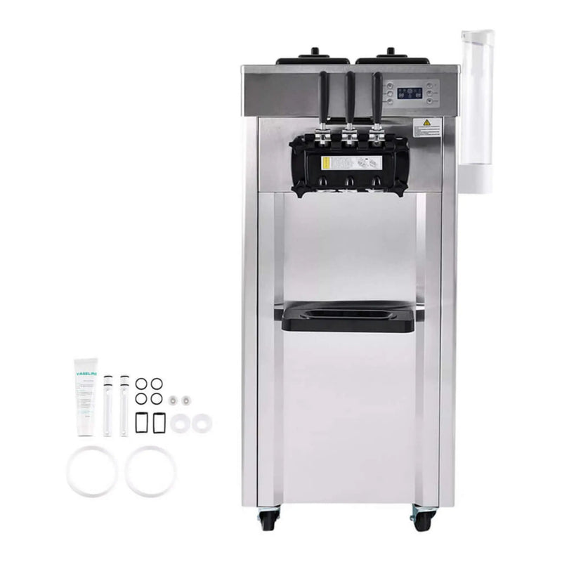 Commercial 21-31 L/H 3-Flavor Freestanding Soft Serve Ice Cream Machine Maker (SAK21874) by SAKSBY WHOLESALE