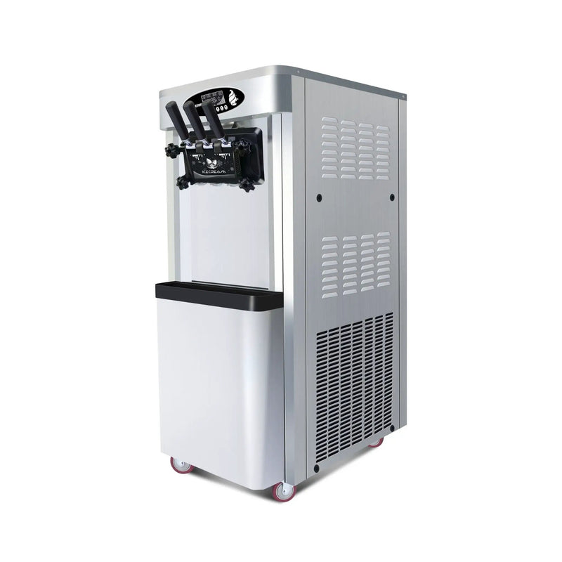 Commercial 25-30L/H Vertical 2000W 3-Flavor Soft Ice Cream Machine With Dual 6L Hoppers (SAK93406) by SAKSBY WHOLESALE