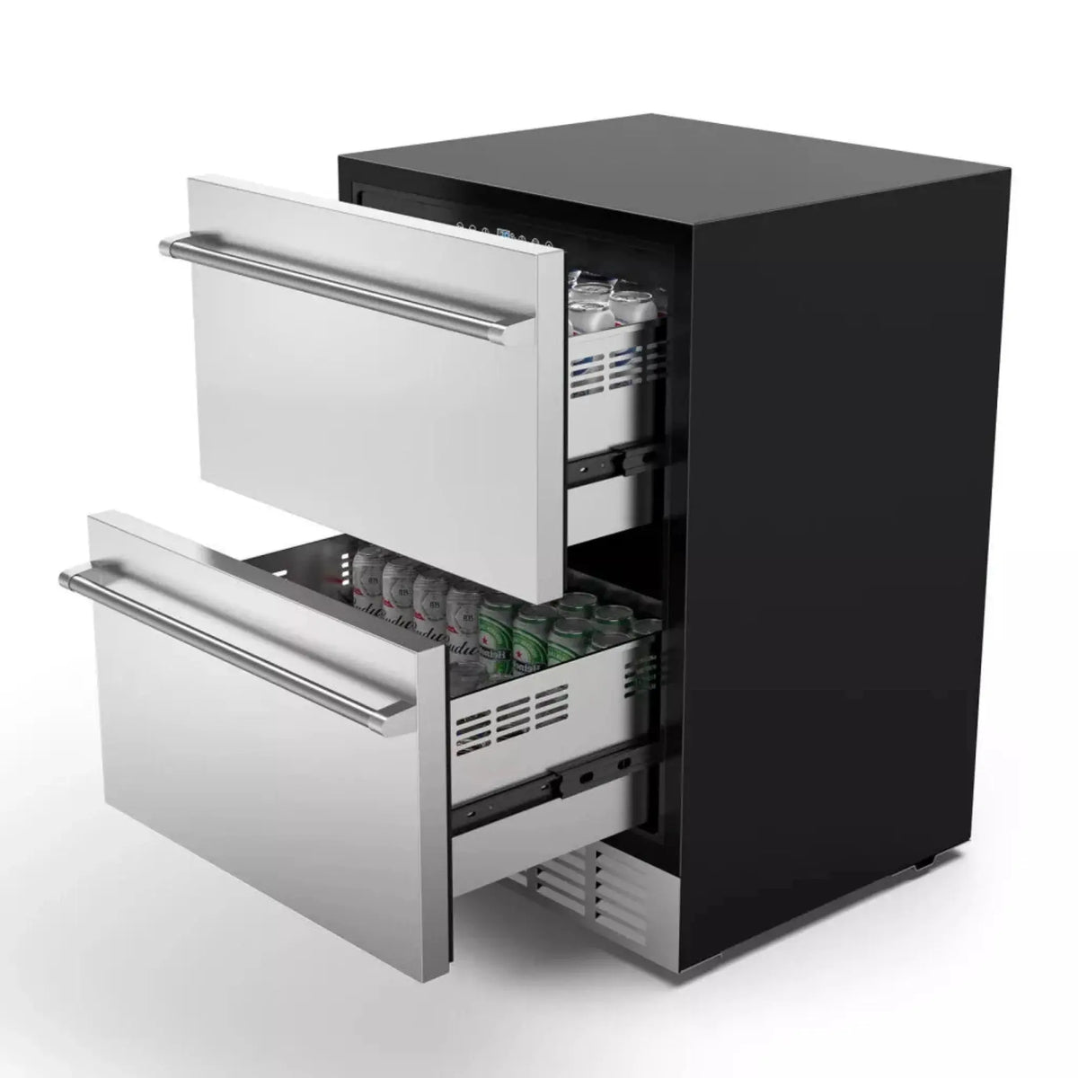 Premium 5.3 Cu.Ft Double Drawer Stainless Steel Built-In Wine Beverage Undercounter Refrigerator (SAK92576) by SAKSBY WHOLESALE