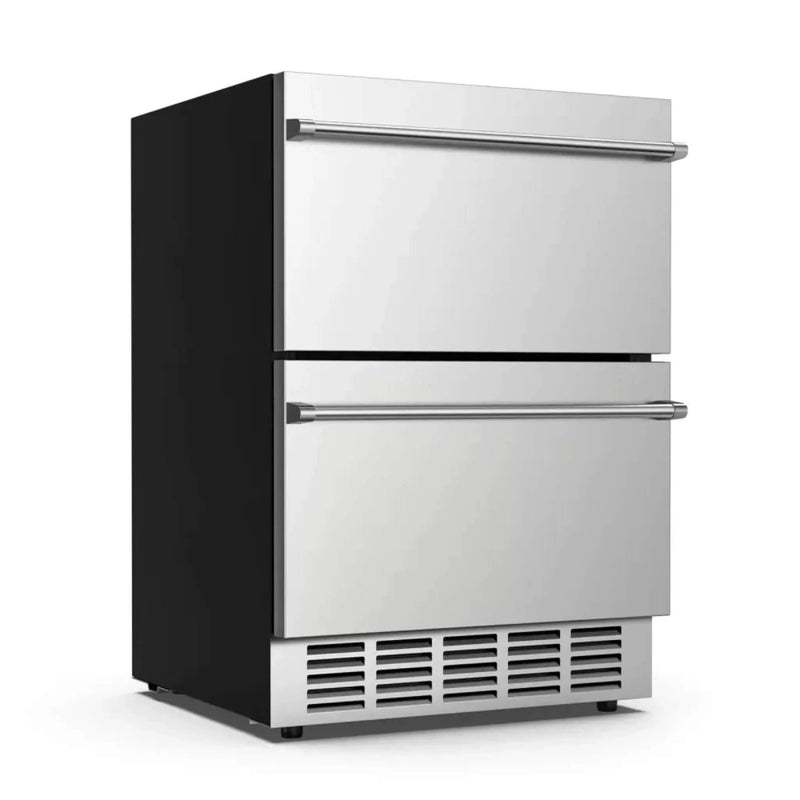 Premium 5.3 Cu.Ft Double Drawer Stainless Steel Built-In Wine Beverage Undercounter Refrigerator (SAK92576) by SAKSBY WHOLESALE