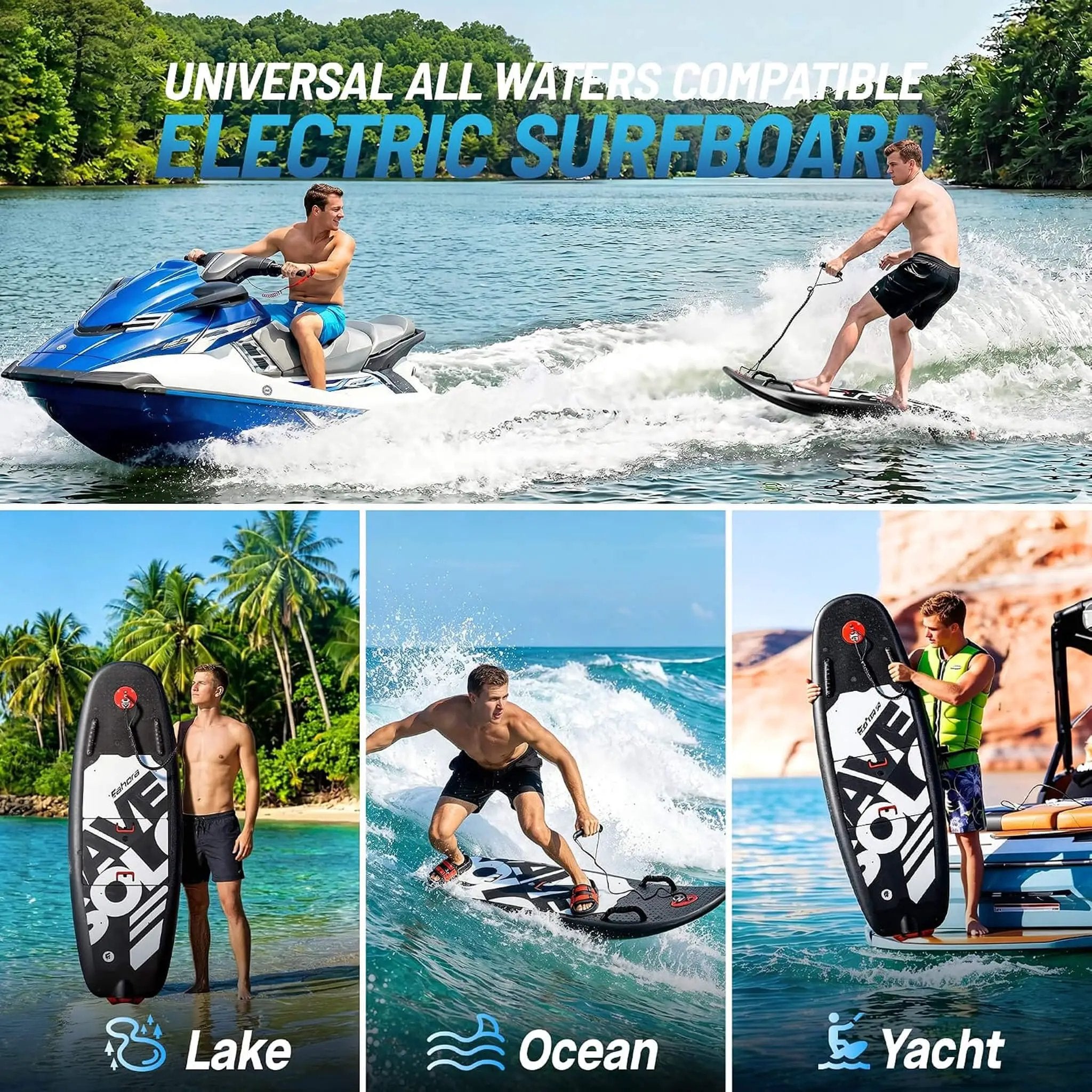 JHS Premium Dual-Speed 12KW Self-Powered Electric Motorized Surfboard (SAK63184) by SAKSBY WHOLESALE