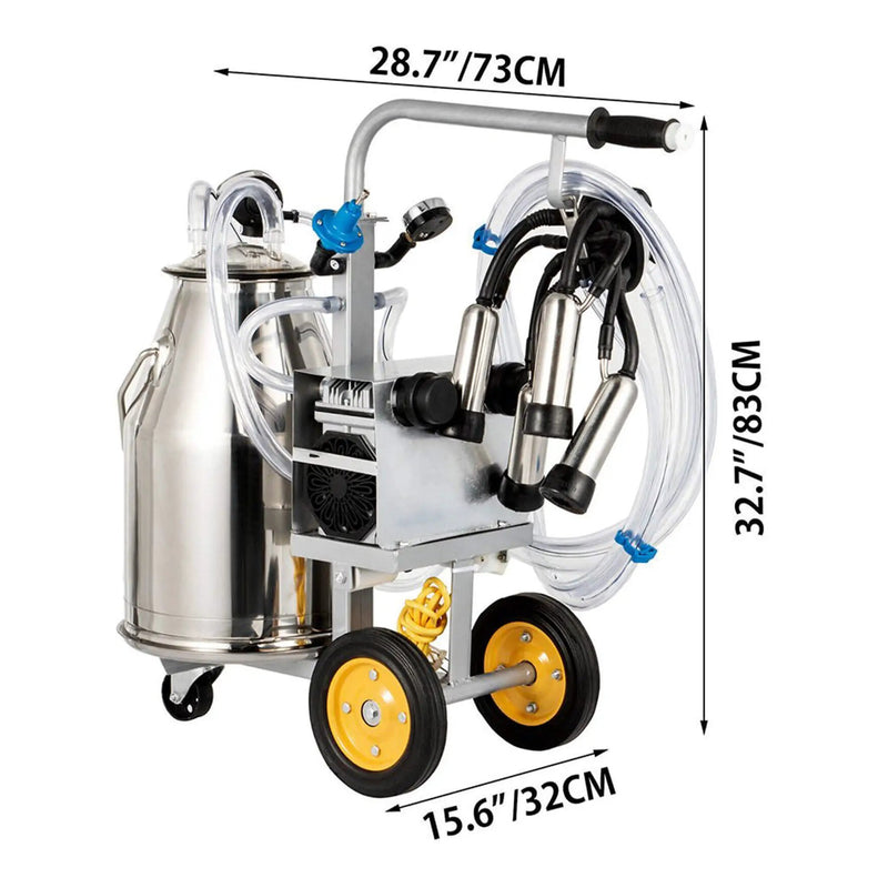 Premium Electric Cow Goat Milking Machine With Milk Bucket, 25L (SAK83260) by SAKSBY WHOLESALE