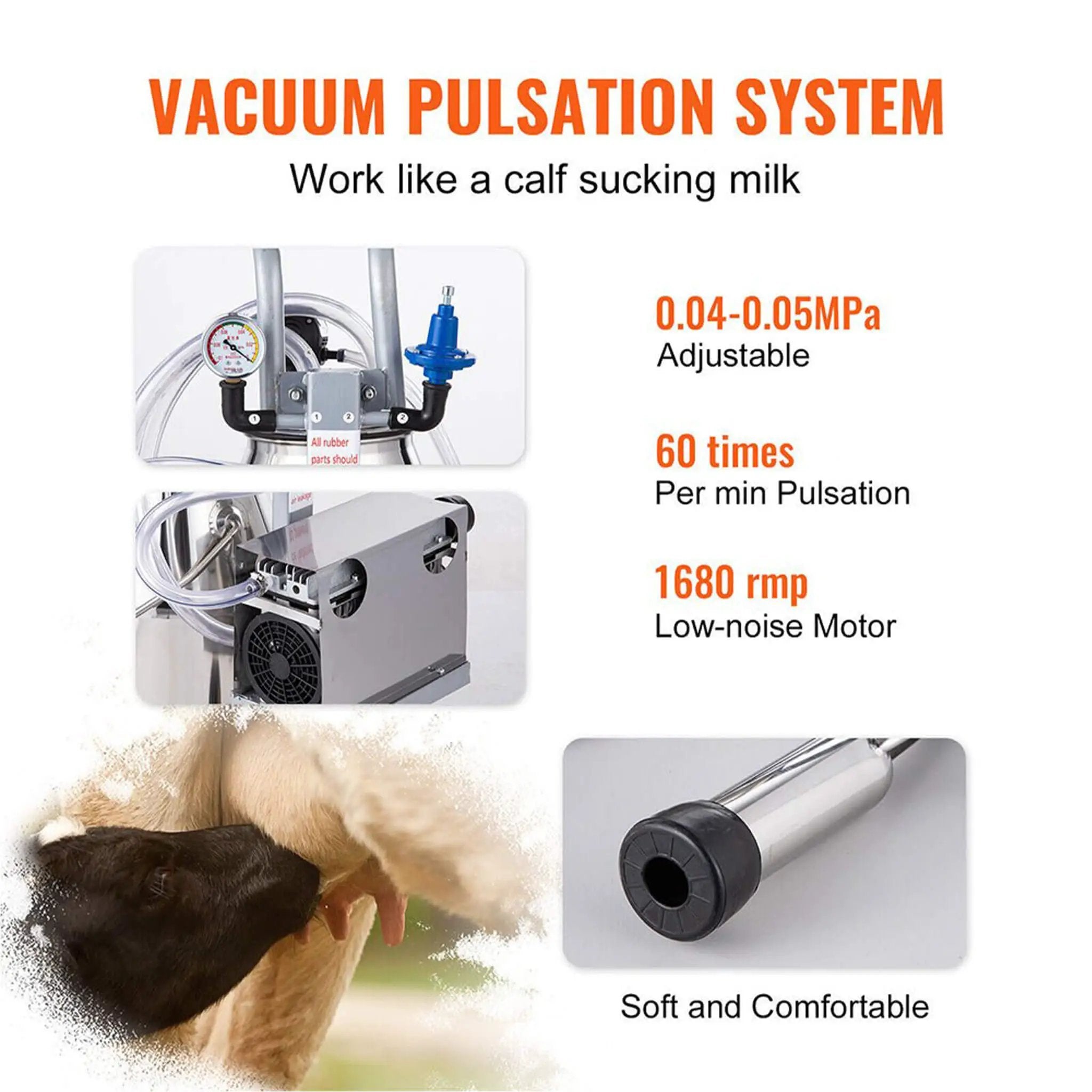 Premium Electric Cow Goat Milking Machine With Milk Bucket, 25L (SAK83260) by SAKSBY WHOLESALE