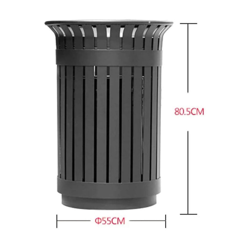 Premium Heavy-Duty Extra Large Outdoor Commercial Metal Slat Garbage Trash Can (SAK48591) by SAKSBY WHOLESALE