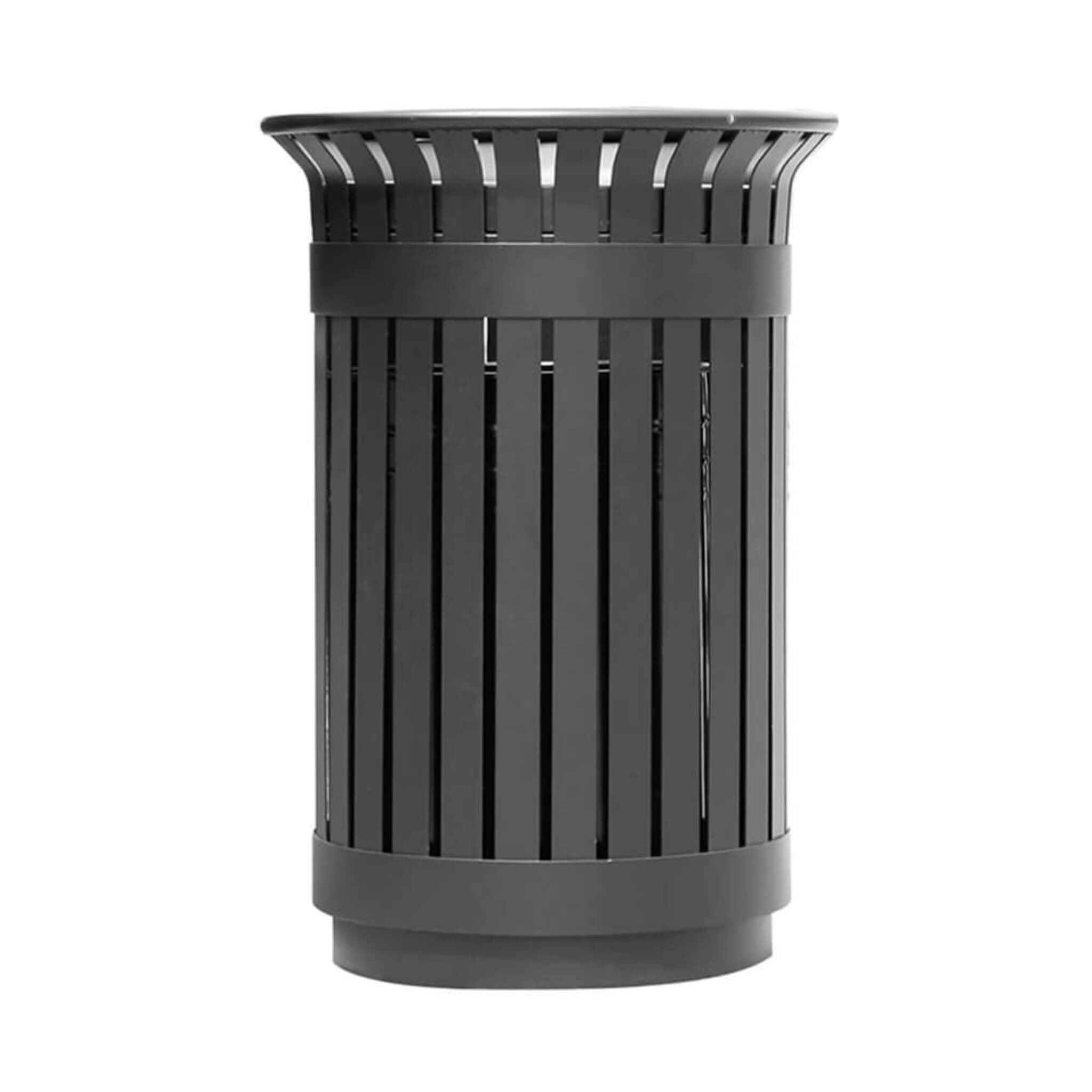 Premium Heavy-Duty Extra Large Outdoor Commercial Metal Slat Garbage Trash Can (SAK48591) by SAKSBY WHOLESALE