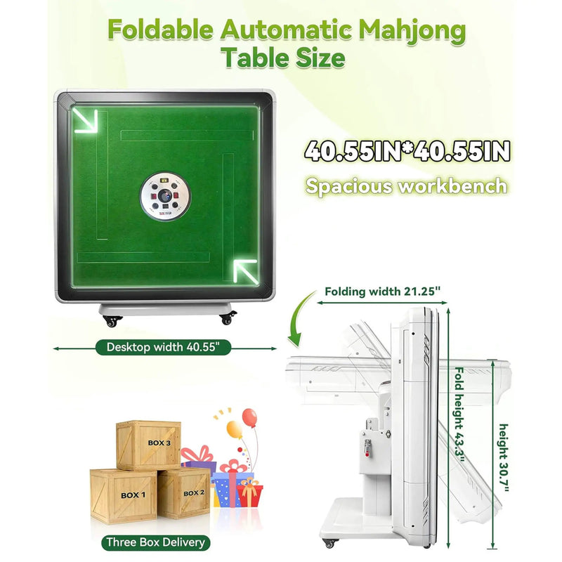 Premium Foldable 4-Player Automatic Mahjong Table With 2 Tile Sets (SAK57230) by SAKSBY WHOLESALE