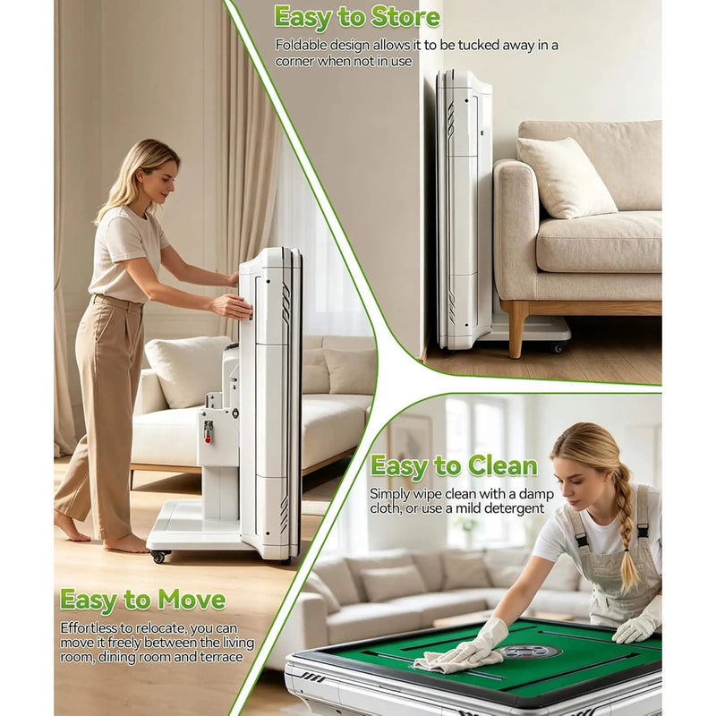Premium Foldable 4-Player Automatic Mahjong Table With 2 Tile Sets (SAK57230) by SAKSBY WHOLESALE