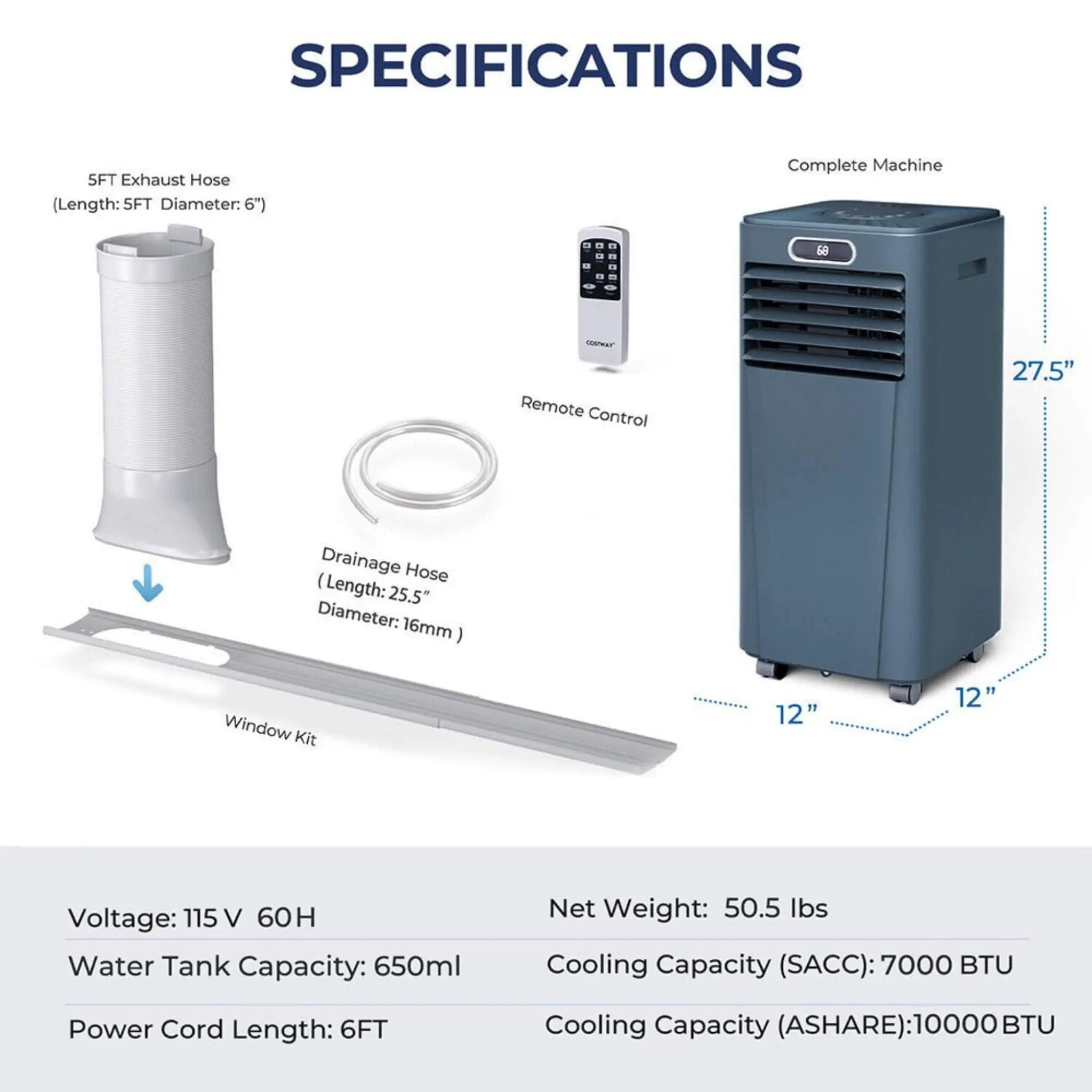 Premium 10K BTU Freestanding AC Unit With Remote Control (SAK41642) by SAKSBY WHOLESALE