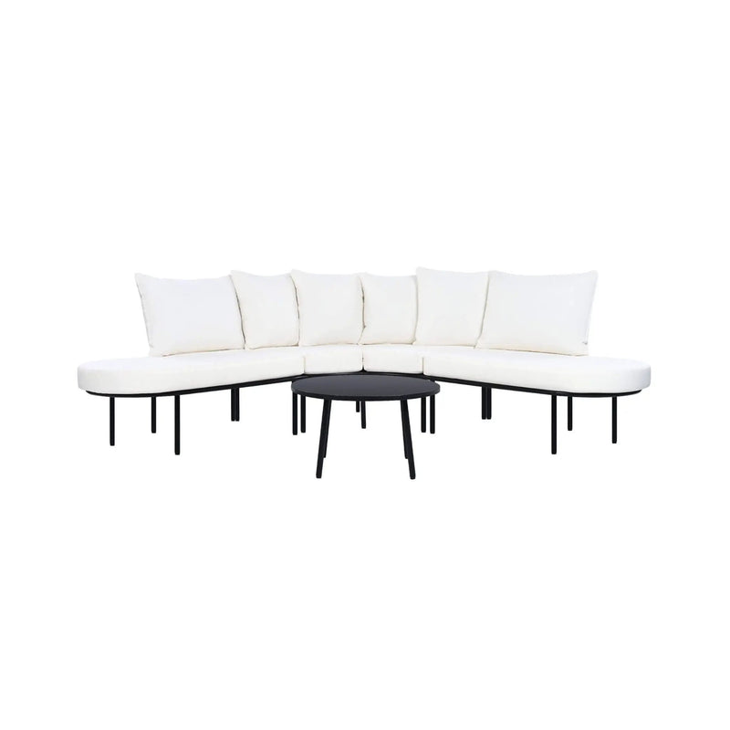 Alora Premium Half-Moon 6-Person Curved All-Weather Outdoor Furniture Sofa Patio Set With Coffee Table And Cushions (SAK76332) by SAKSBY WHOLESALE