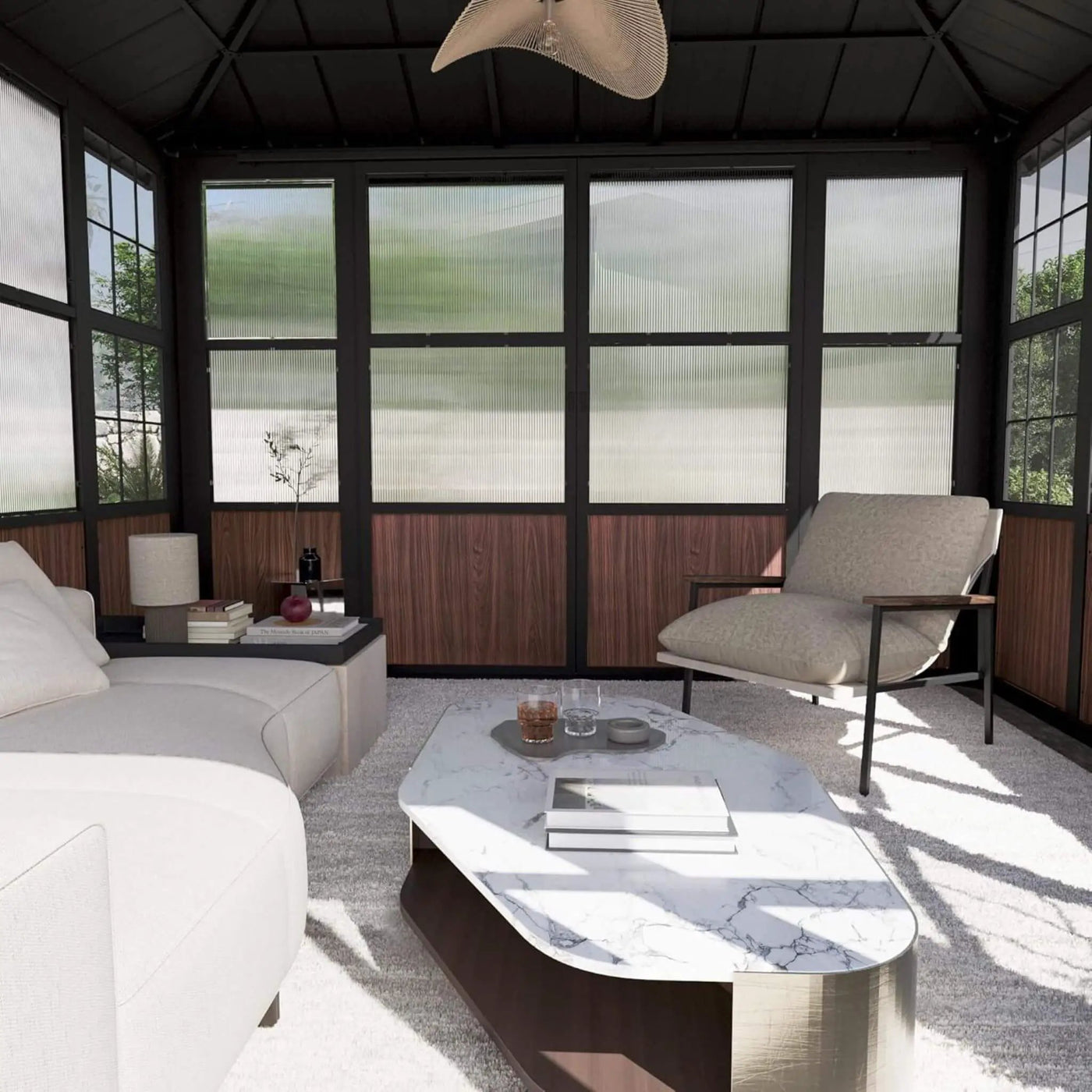 Alora Grandview Premium Hardtop Aluminum Sunroom Solarium With TV Mount And Sliding Doors (SAK60439) by SAKSBY WHOLESALE