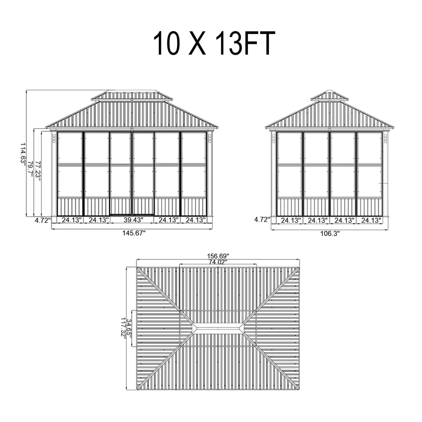 Alora Prestige Premium Hardtop Double Top Outdoor Patio Solarium Sunroom (SAK43078) by SAKSBY WHOLESALE