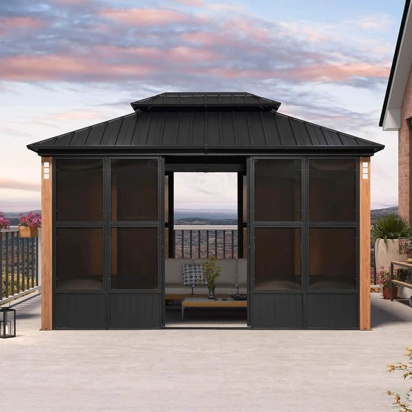 Alora Prestige Premium Hardtop Double Top Outdoor Patio Solarium Sunroom (SAK43078) by SAKSBY WHOLESALE