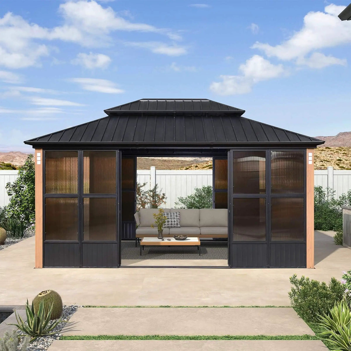 Alora Prestige Premium Hardtop Double Top Outdoor Patio Solarium Sunroom (SAK43078) by SAKSBY WHOLESALE