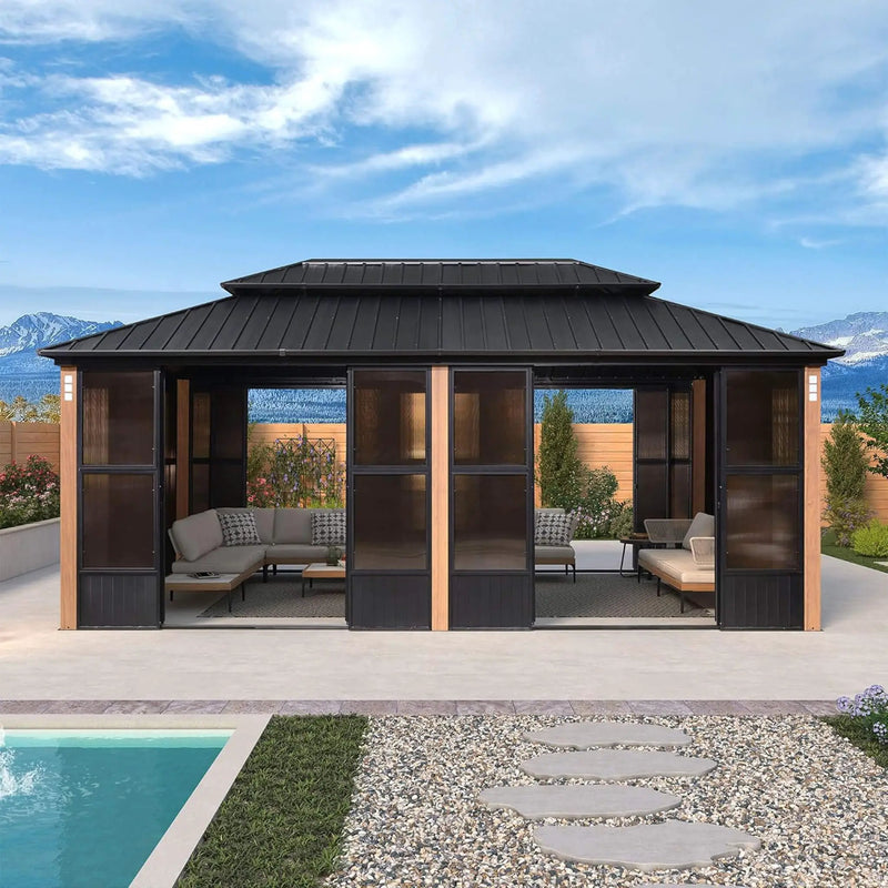 Alora Prestige Premium Hardtop Double Top Outdoor Patio Solarium Sunroom (SAK43078) by SAKSBY WHOLESALE