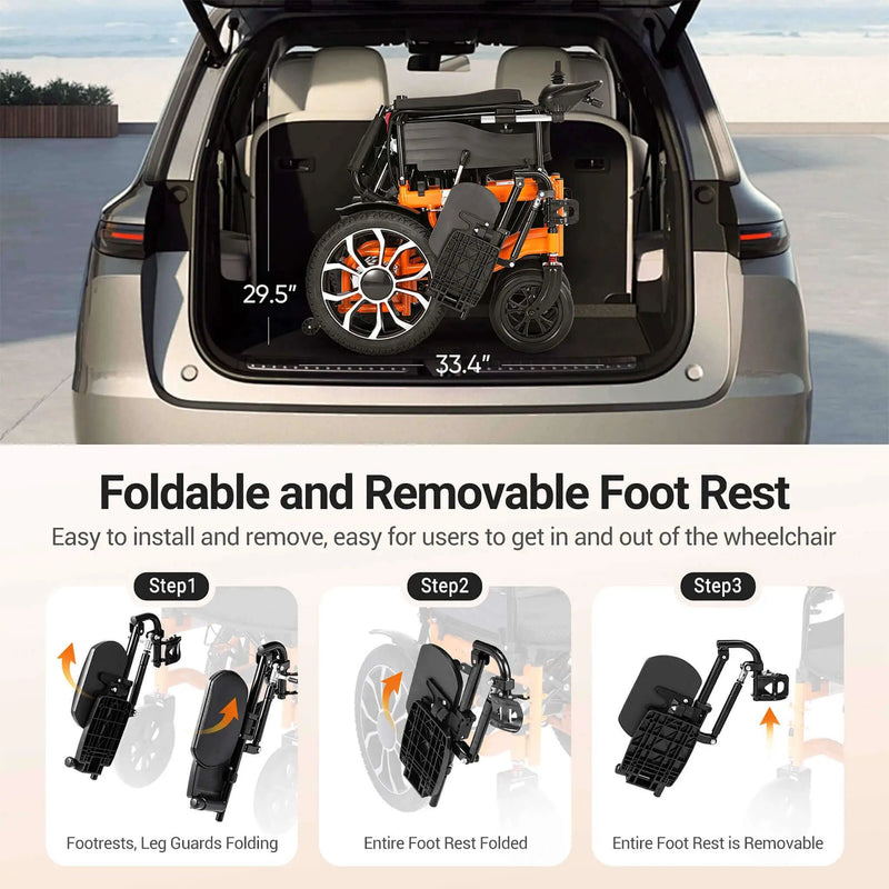 Motivo Premium Lightweight Electric Full Reclining Motorized Foldable Wheelchair (SAK91516) by SAKSBY WHOLESALE