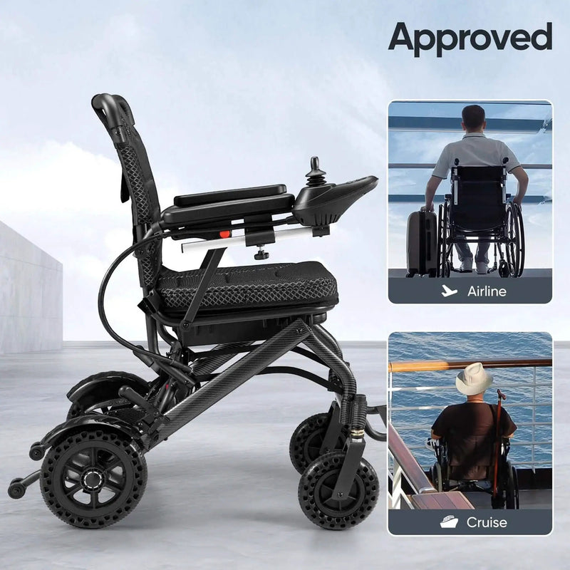 Pride Premium Lightweight Foldable All-Terrain Electric Wheelchair, 300LBS [FDA & Airline Approved] (SAK18673) by SAKSBY WHOLESALE