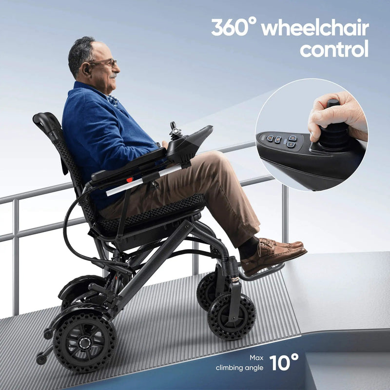 Pride Premium Lightweight Foldable All-Terrain Electric Wheelchair, 300LBS [FDA & Airline Approved] (SAK18673) by SAKSBY WHOLESALE