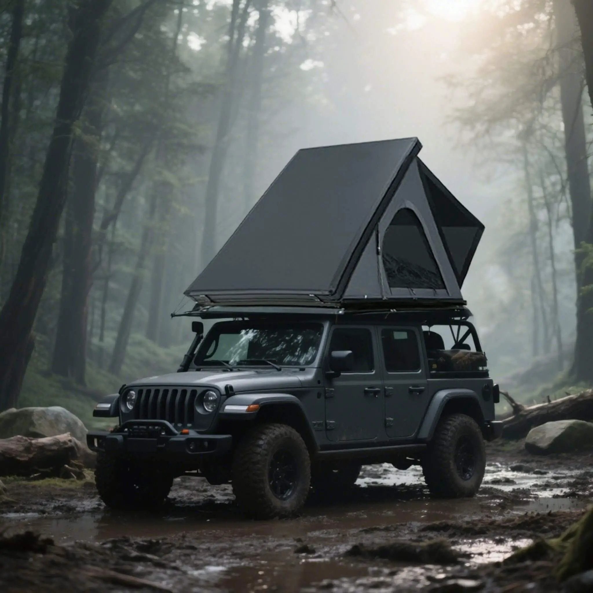 Trailora Apex Premium Lightweight Hard Shell Rooftop Tent With LED Strip And Memory Foam (SAK51780) by SAKSBY WHOLESALE