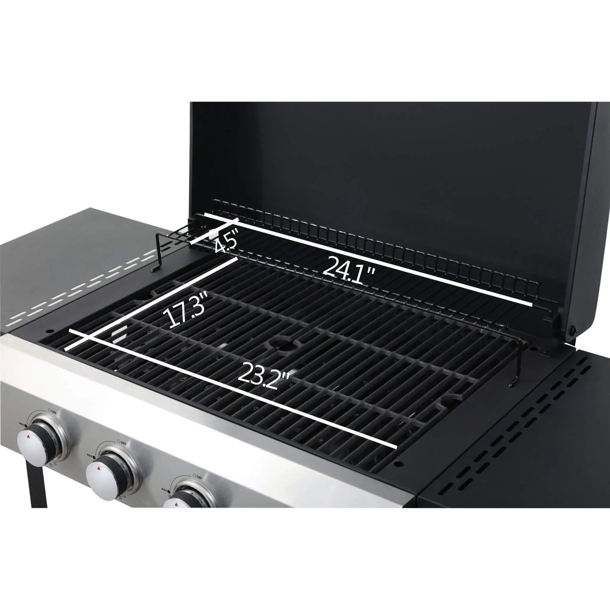 Premium Outdoor 4-Burner Propane BBQ Grill With Foldable Side Tables, Hanging Basket, And Cooking Grids (SAK53213) by SAKSBY WHOLESALE