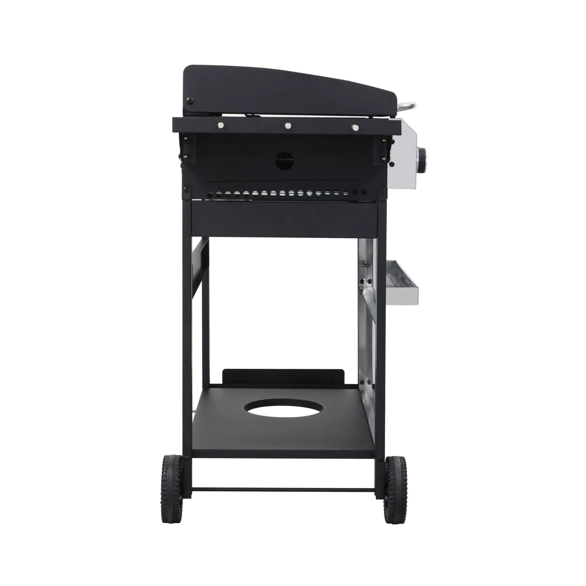 Premium Outdoor 4-Burner Propane BBQ Grill With Foldable Side Tables, Hanging Basket, And Cooking Grids (SAK53213) by SAKSBY WHOLESALE