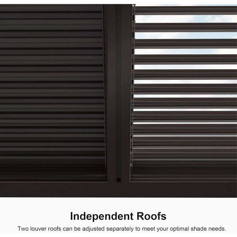 Alora Premium Outdoor Aluminum Louvered Patio Pergola With LED Lights [PERGOLA ONLY] (SAK24896) by SAKSBY WHOLESALE