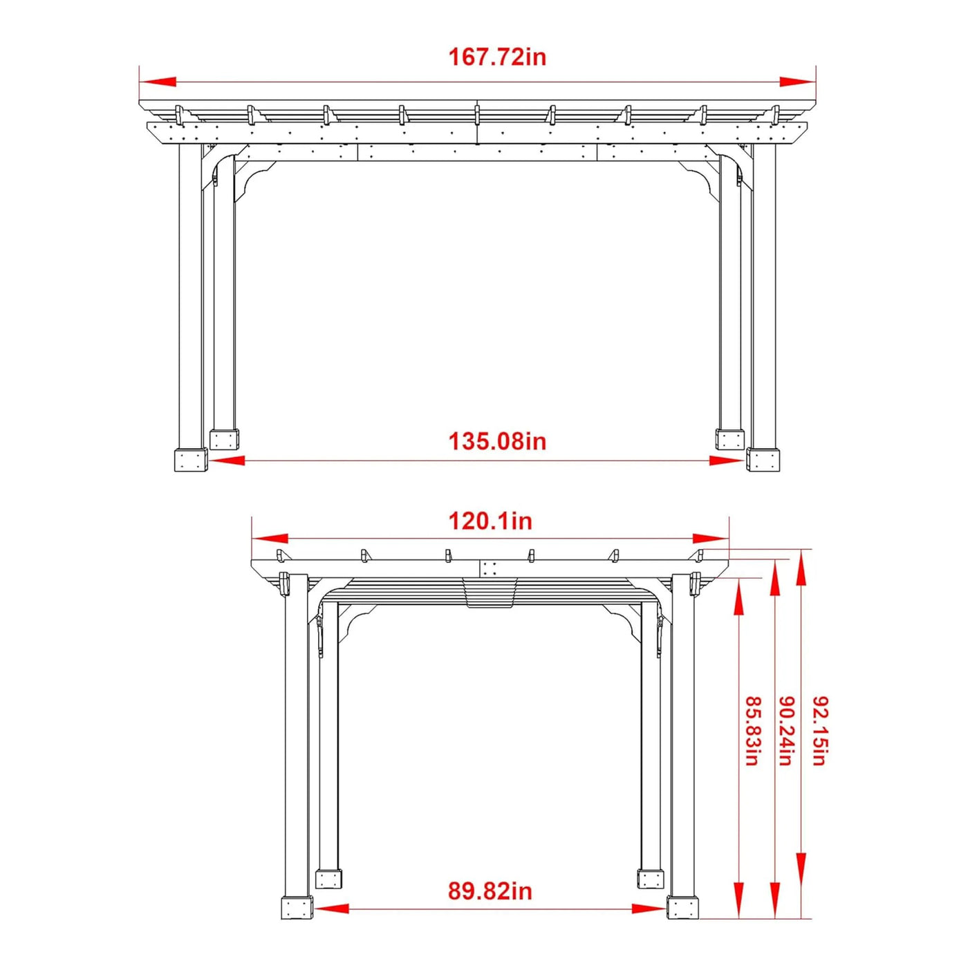 Alora Premium Outdoor Cedar Wood Pergola With Slatted Roof (SAK87024) by SAKSBY WHOLESALE
