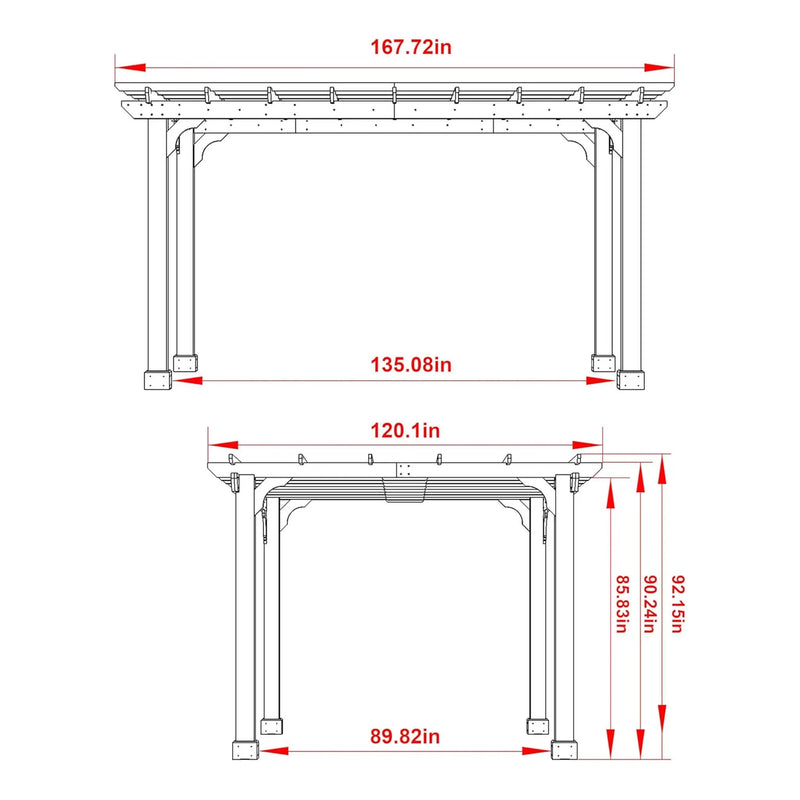 Alora Premium Outdoor Cedar Wood Pergola With Slatted Roof (SAK87024) by SAKSBY WHOLESALE