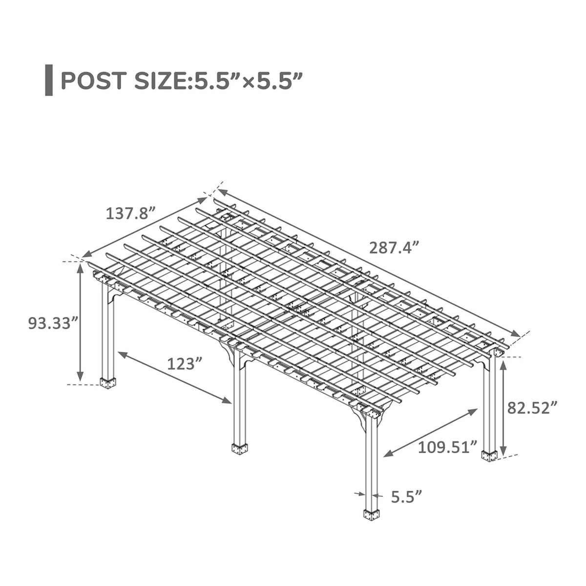 Alora Premium Outdoor Cedar Wood Pergola With Slatted Roof (SAK87024) by SAKSBY WHOLESALE