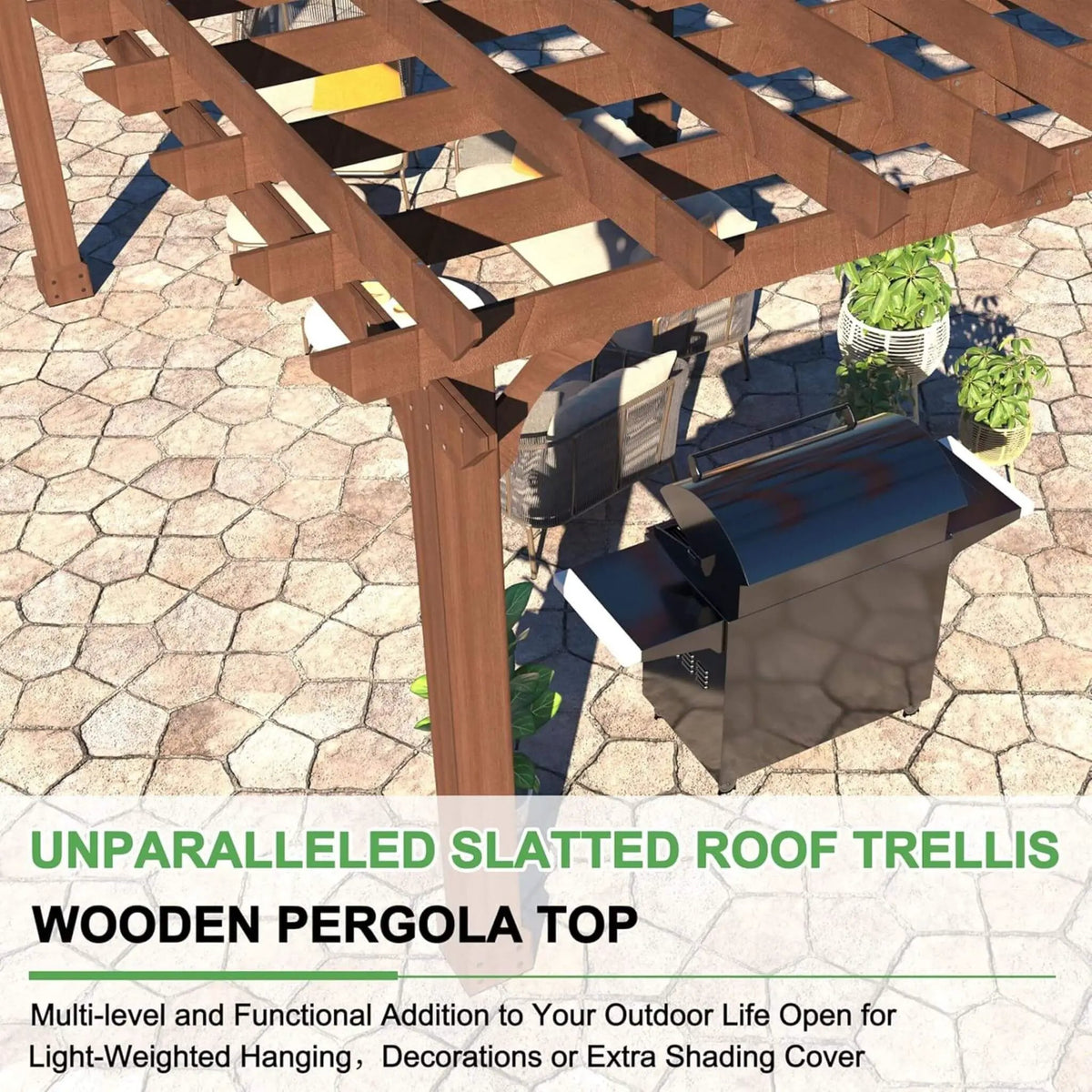 Alora Premium Outdoor Cedar Wood Pergola With Slatted Roof (SAK87024) by SAKSBY WHOLESALE