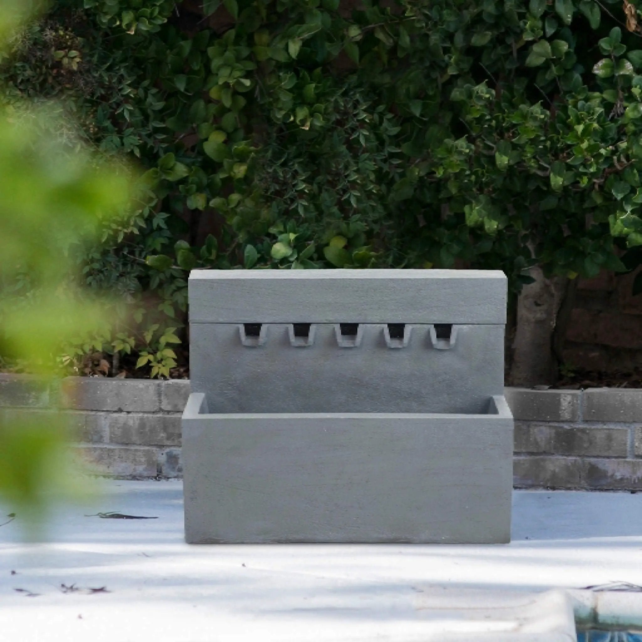 Alora Premium Outdoor Contemporary Modern Rectanglar Decorative Water Fountain, Gray (SAK09215) by SAKSBY WHOLESALE