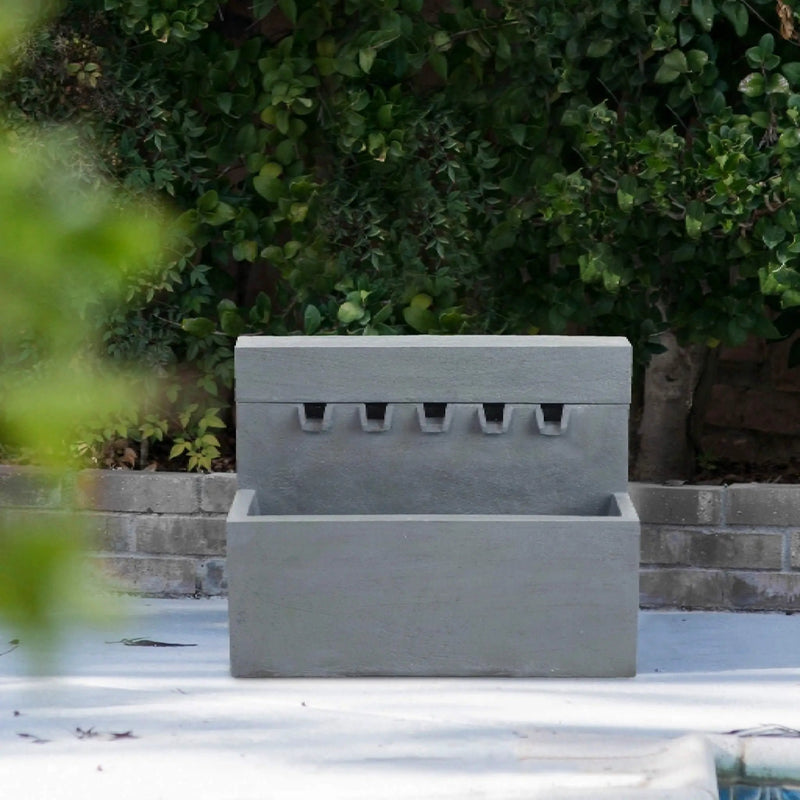 Alora Premium Outdoor Contemporary Modern Rectanglar Decorative Water Fountain, Gray (SAK09215) by SAKSBY WHOLESALE