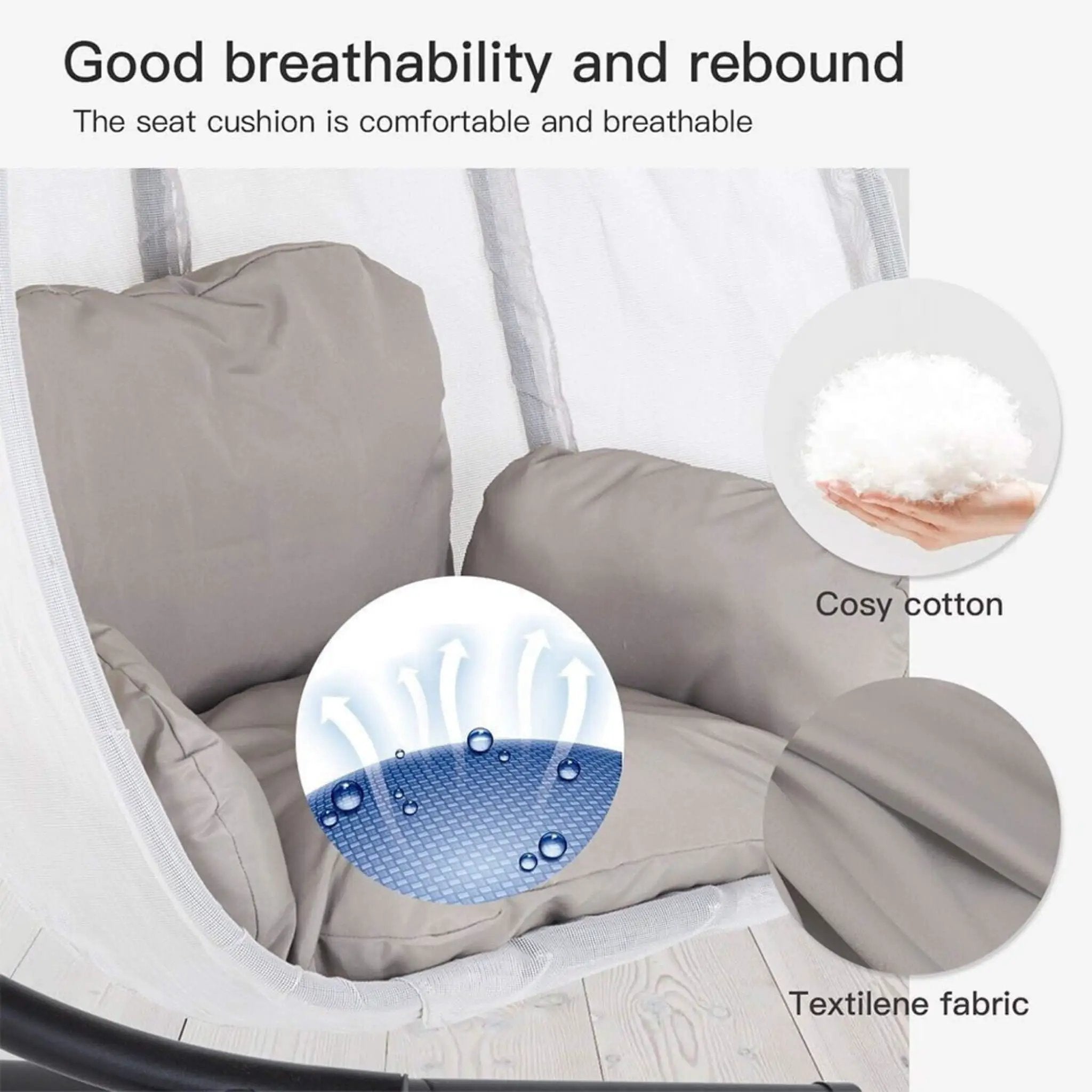 Premium 70-Inch Outdoor Hammock Egg Swing Chair With Stand (SAK42317) by SAKSBY WHOLESALE