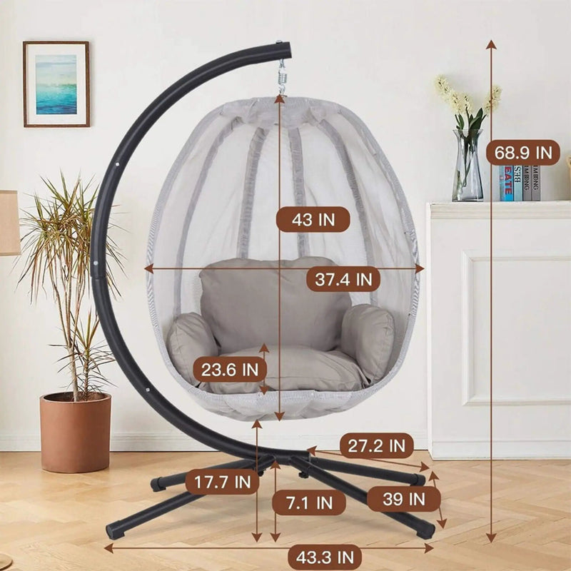 Premium 70-Inch Outdoor Hammock Egg Swing Chair With Stand (SAK42317) by SAKSBY WHOLESALE