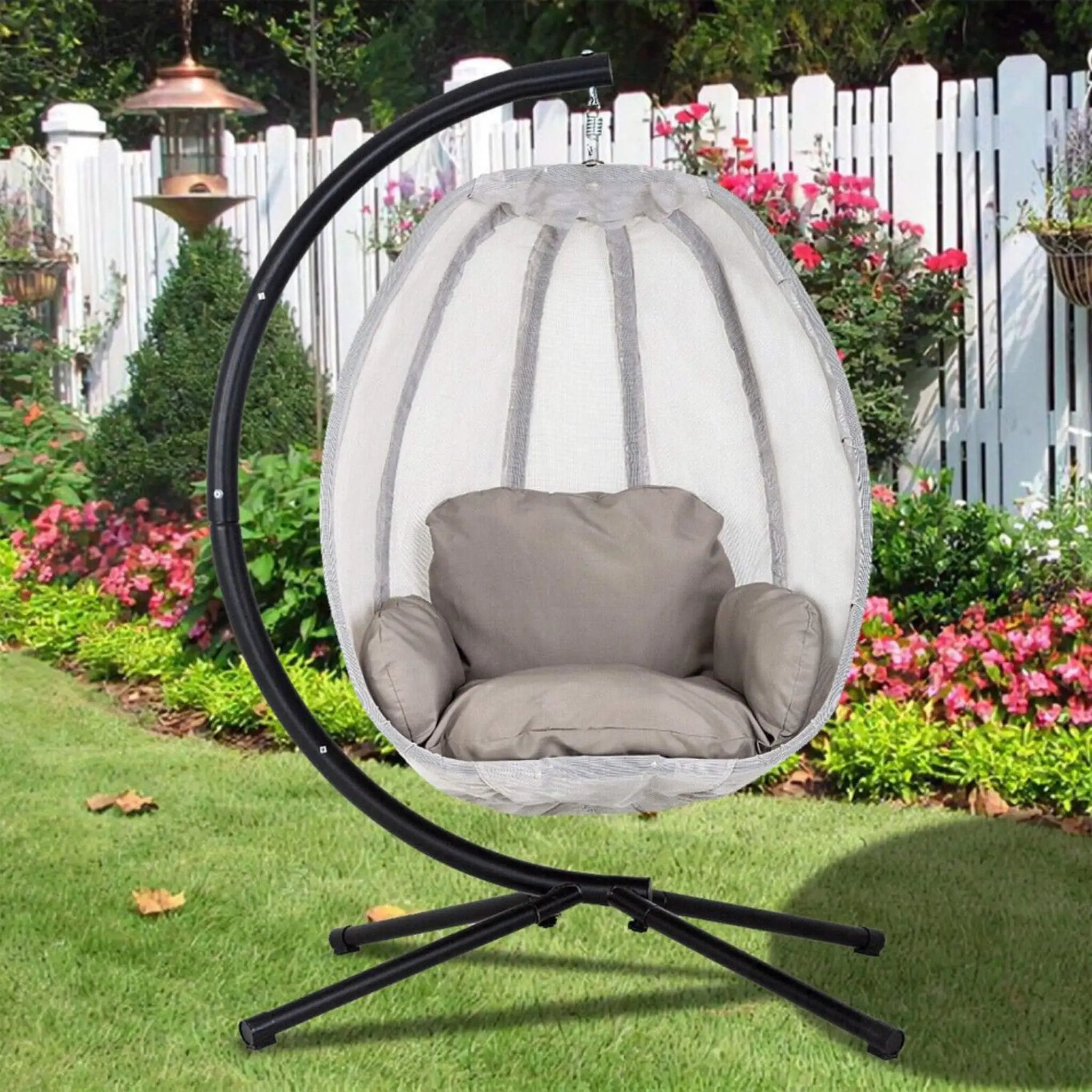 Premium 70-Inch Outdoor Hammock Egg Swing Chair With Stand (SAK42317) by SAKSBY WHOLESALE