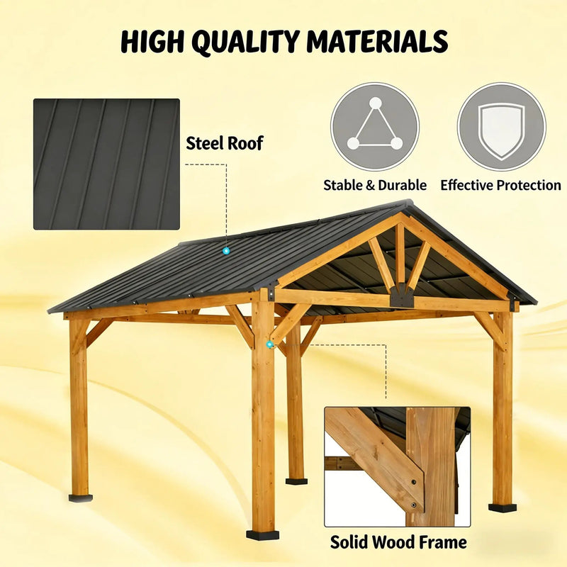 [09X11FT] Alora Premium Outdoor Hardtop Patio Backyard Gazebo (SAK86341) by SAKSBY WHOLESALE