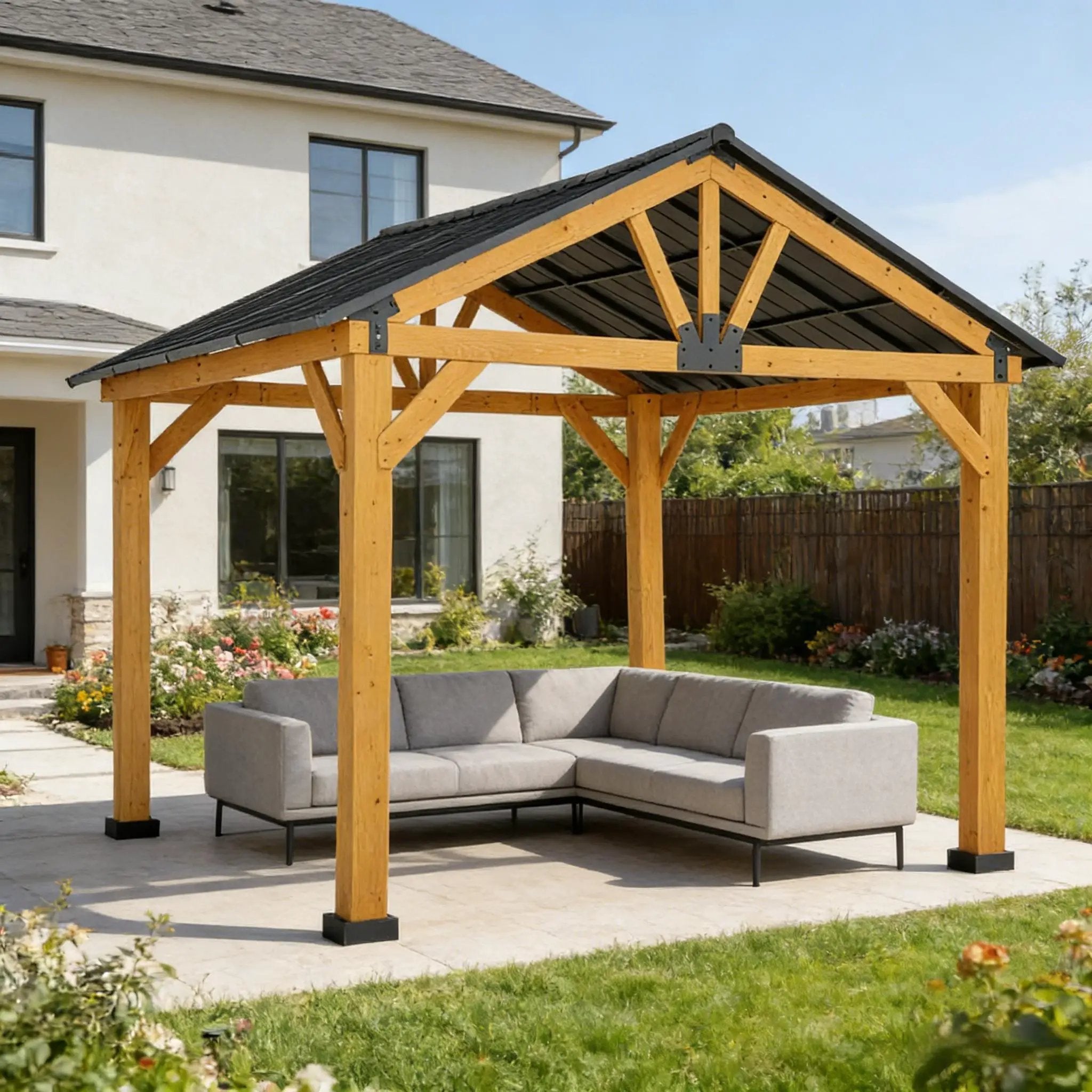 [09X11FT] Alora Premium Outdoor Hardtop Patio Backyard Gazebo (SAK86341) by SAKSBY WHOLESALE