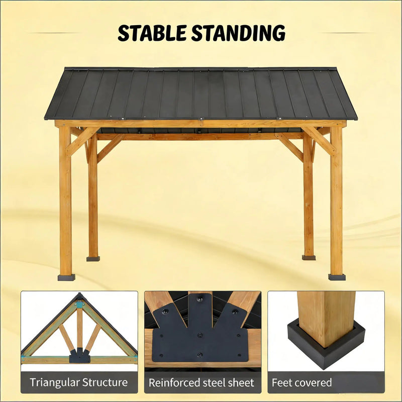 [09X11FT] Alora Premium Outdoor Hardtop Patio Backyard Gazebo (SAK86341) by SAKSBY WHOLESALE