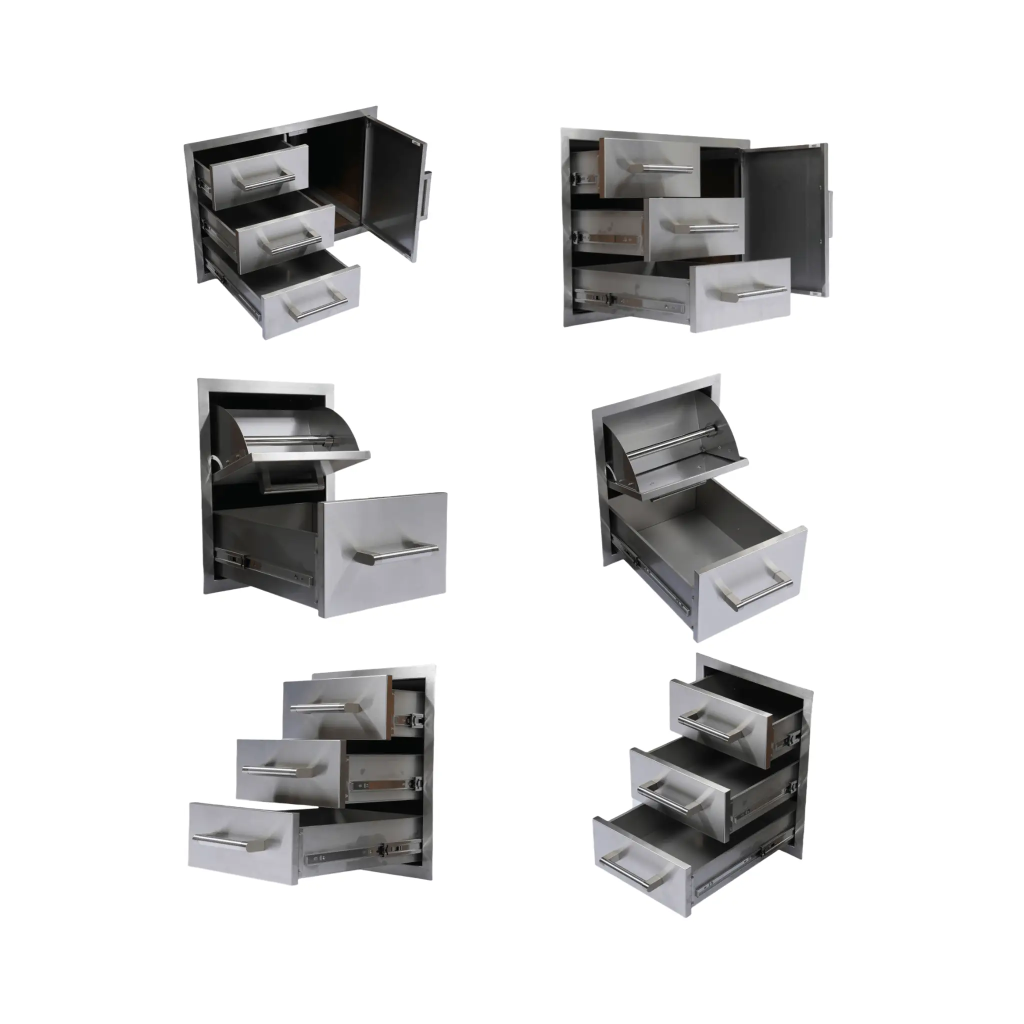 Premium Outdoor Kitchen With 32-Inch 60K BTU Built-In Stainless Steel LPG Gas Grill, Door And Drawer Combo And Stainless Steel Ice Box (SAK98661) by SAKSBY WHOLESALE