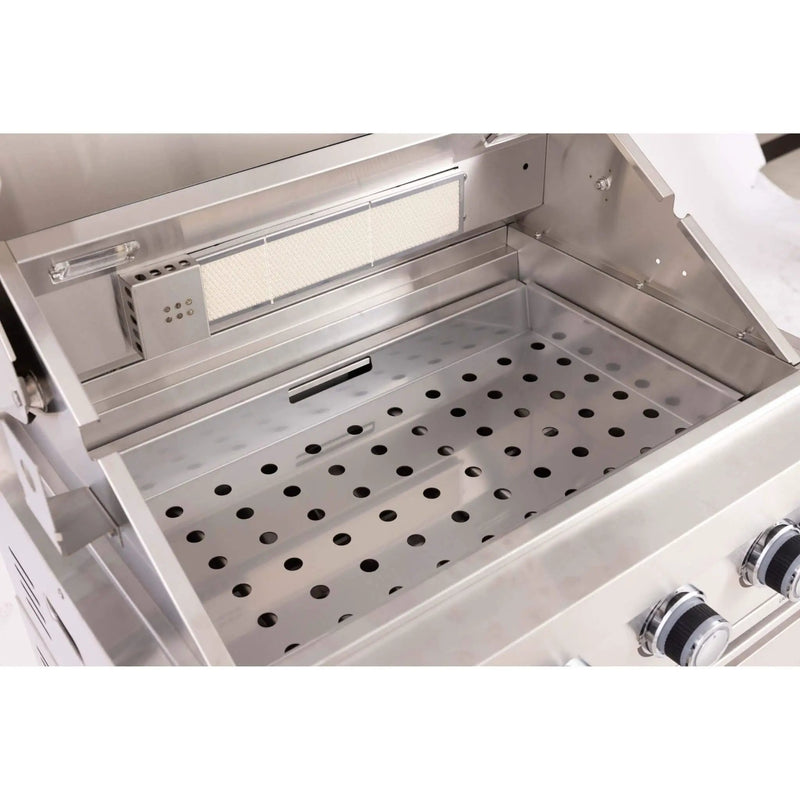 Premium Outdoor Kitchen With 32-Inch 60K BTU Built-In Stainless Steel LPG Gas Grill, Door And Drawer Combo And Stainless Steel Ice Box (SAK98661) by SAKSBY WHOLESALE