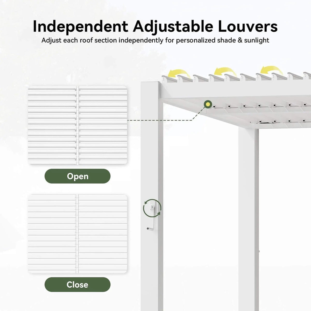 Alora Premium White Outdoor Metal Louvered Pergola With Drainage System (SAK87265) by SAKSBY WHOLESALE
