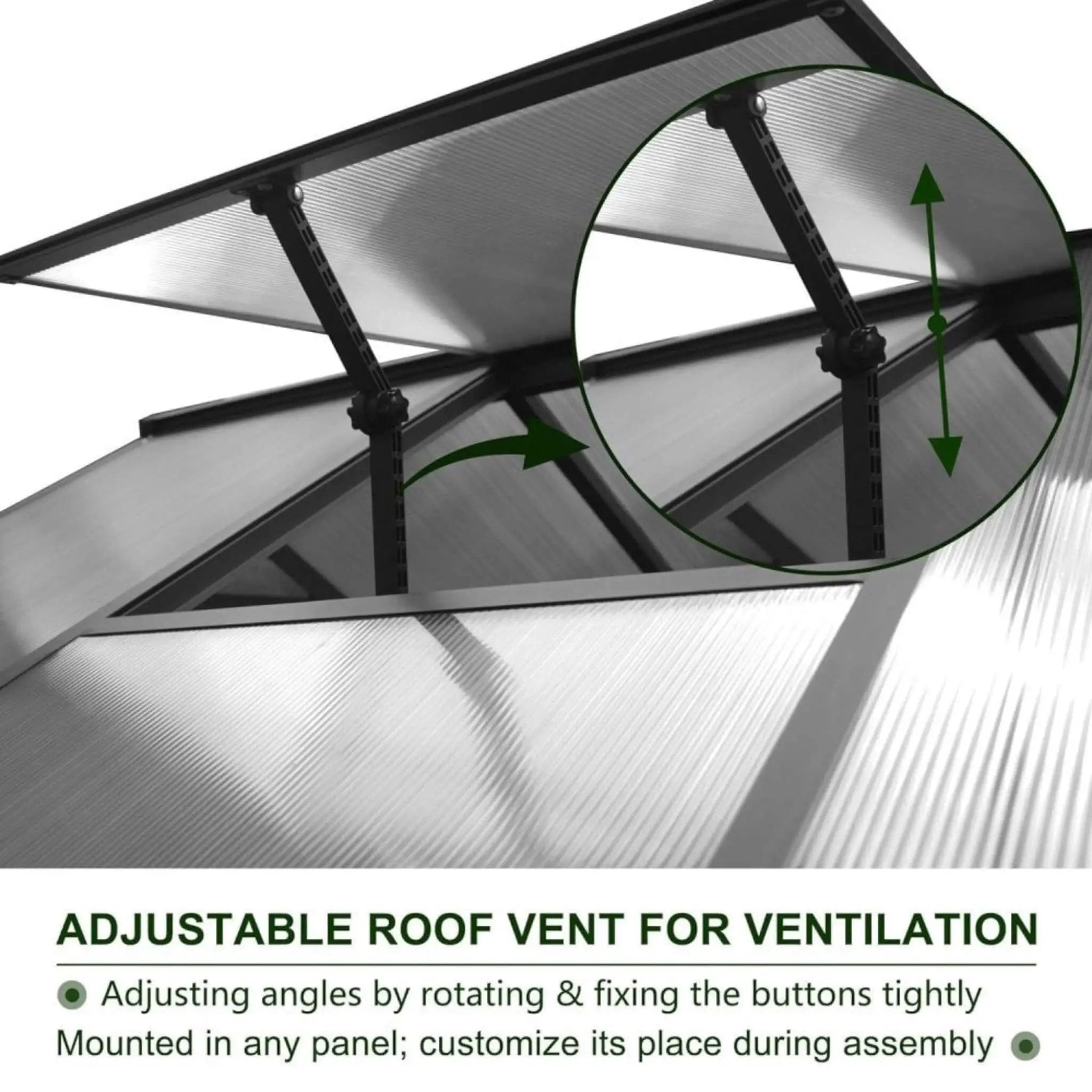 [06X12FT] Premium Polycarbonate Gray Walk-In Greenhouse Kit With Adjustable Vent And Lockable Door (SAK35264) by SAKSBY WHOLESALE