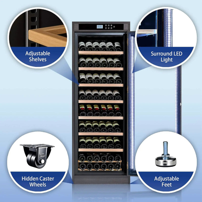 Nuvia 102-Bottle Smart Temperature-Controlled Multi-Tier Wine Cabinet For Home And Bar (SAK46361) by SAKSBY WHOLESALE