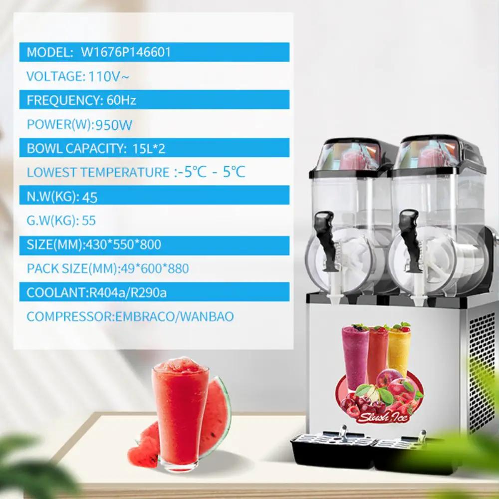 Premium Stainless Steel Margarita Frozen Drink Double Tank Slushy Maker Machine, 30L (SAK48253) by SAKSBY WHOLESALE